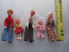 Vintage Lot 5 1950's Celluloid Dolls Family Father Mother Grandmother Child Baby