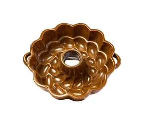 KERAZO Keramik 1,5L Motivbackform - Blume, Kuchenform, backen 26x29 cm, braun - Picture 1 of 2
