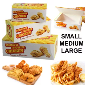Fried Chicken & Chips Takeaway Boxes Hot Food Catering Small Medium Large best - Picture 1 of 8