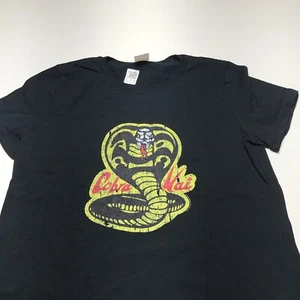 NUOVA T-shirt donna Cobra Kai grafica nera manica corta basic cotone taglia small - Foto 1 di 13