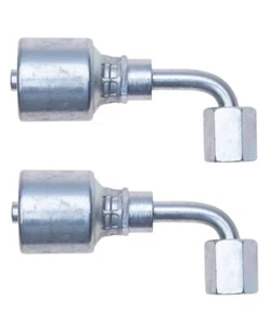 2ea 8G-8FJX90S MegaCrimp Kupplung Buchse JIC 37 Flare drehbar - 90 gebogenes Rohr - Bild 1 von 6
