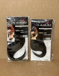 S-noilite Clip In Hair Extensions 100% Remy Human Hair Color #1 Length 15” & 16” - Picture 1 of 9