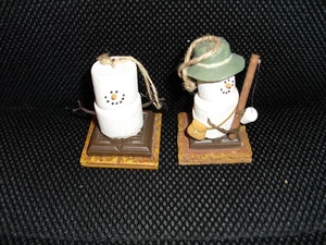2 Smores Christmas Ornaments Holiday Marshmallow Fishing - Picture 1 of 2