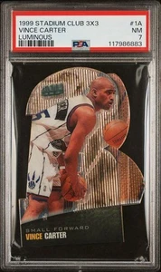 1999 Topps Stadium Club 3x3 Basketball VINCE CARTER Die-Cut #1a Raptors PSA 7 - Picture 1 of 2