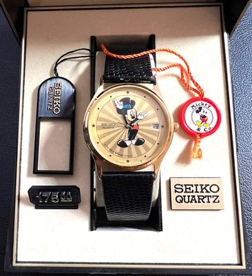 Reloj Seiko Disney Mickey Mouse Hollywood Sunburst | Años 90 | NUEVO/Caja/Etiquetas/Papeles Foto 1 de 4