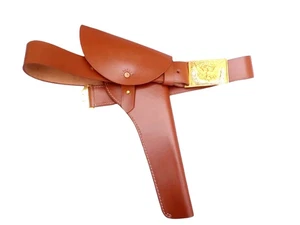 U.S Civil War Cavalry Leather Officer NCO Waist Eagle Buckle Belt Holster Repro - Picture 1 of 6