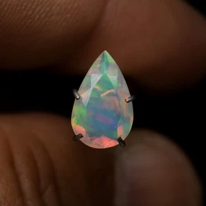 0.88 Ct IF Phenomenal Pear Facet 3D Ribbon Mackerel pattern Solid Welo Opal - Picture 1 of 2