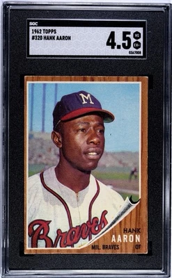 1962 Topps - Hank Aaron #320 SGC 4.5 VGEX+ Braves HOF - Great Color - Image 1 of 2