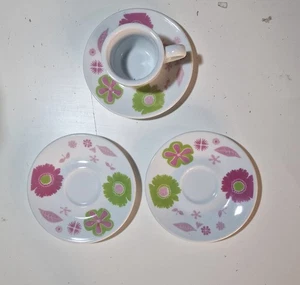 Set Tazzina Caffè con 3 Piattini Newport Tavola – Floreale Rosa/Verde Vintage - Foto 1 di 5