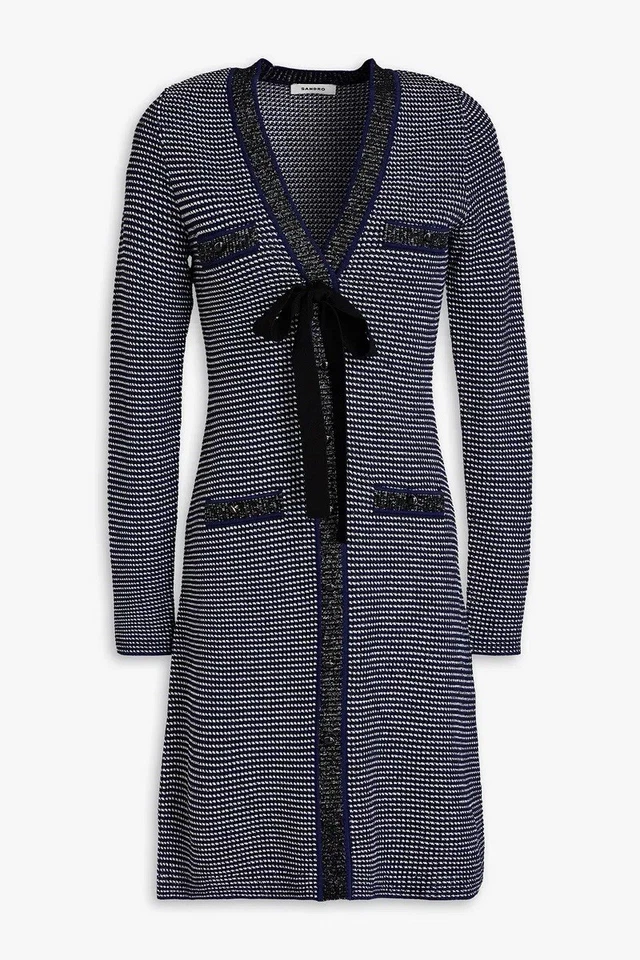 Sandro Sachou 装饰针织迷你连衣裙现在细节人造口袋 — 第 1/4 张图片