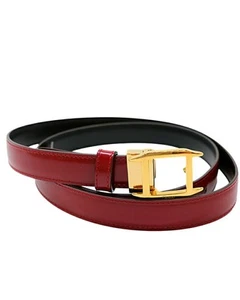 Preloved Cartier Leather Belt Women Burgundy One Size - Imagen 1 de 8