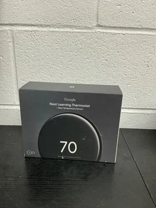 Google Nest Learning Thermostat 4th Gen w/ Sensor - Polished Obsidian - NEW! - Picture 1 of 2