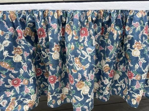 NEU selten Ralph Lauren "Jardin" King Bett Rock-Blumen-blau 16" Tropfen 100 % Baumwolle - Bild 1 von 11