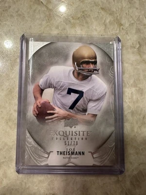 2013 Upper Deck Exquisite Base #59 Joe Theismann Notre Dame Fighting Irish /70 - Image 1 of 4