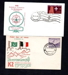 2 Pakistan First Day Covers 1954 K" & 1967 Scouts Jamboree As Scanned - Picture 1 of 1