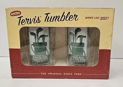 Juego de 2 vasos Tervis nuevos en caja Asheville Habitat For Humanity torneo de golf 16 OZ Foto 1 de 4