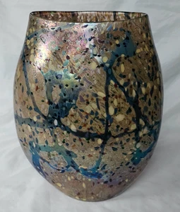 Atemberaubende sehr große Studioglas irisierende Vase NORMAN STUART CLARKE - Bild 1 von 12