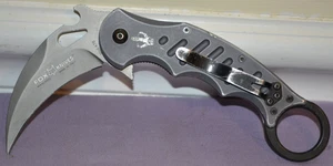 Fox Karambit 478 Stahlklinge Linerlock Aluminiumgriff grau Klappmesser Italien - Bild 1 von 14