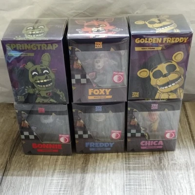 Lot Of 6 Youtooz FNAF Five Nights at Freddy's Vinyl Figures Flocked - Изображение 1 из 4