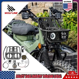 Headlights For Honda Trail 125 CT Hunter Cub Headlamp Upper Rack LED WOLFLINE - Picture 1 of 16