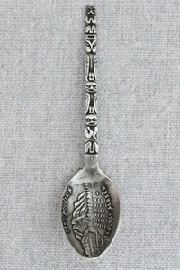 Antique Face Mountain Skagway Alaska Sterling Silver Totem Pole Souvenir Spoon - Picture 1 of 5