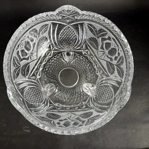 Crystal Bowl 24 Leaded Footed Polish Miller Import Irena Collection Poland 8" - Picture 1 of 20