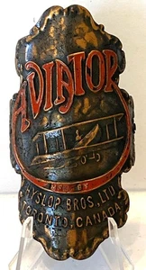 NOS vintage AVIATOR Bi-Plane bicycle Head BADGE MFG by Hyslop Bros, LTD - Picture 1 of 2