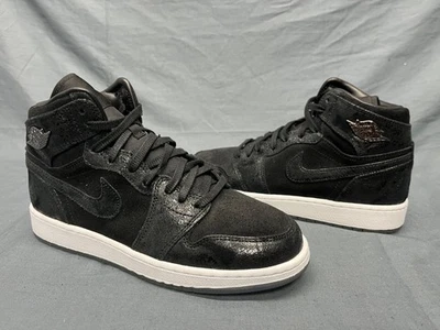 Nike Boys Jordan 1 Retro High (GS) 2016 Heiress Black Suede Size 5.5 NEW NO BOX! - Image 1 of 4