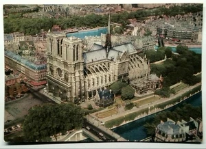Vintage Photochrome Notre-Dame Cathedral Paris France Litho Postcard - Picture 1 of 2