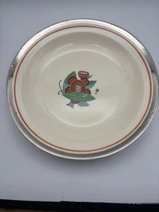 Art Deco American Chinaware ACW1 kleine Untertasse Schale Obst Blumen - Bild 1 von 10