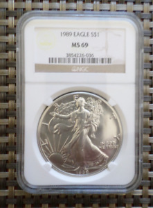 1989 American Silver Eagle - NGC MS69