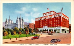 Utah Salt Lake City UT Temple Square Hotel 1930 sin publicar frontera blanca con tarifas - Imagen 1 de 2