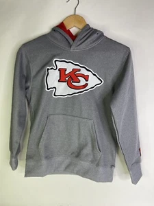 Kansas City Chiefs Ultra Game NFL Gray Hoodie Sweatshirt Kids Boys Girls 10-12 - Picture 1 of 8