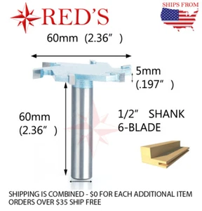 Tideway LC90609605 60mm DIA X 5mm Wide Slotting/Surfacing 1/2" shank router bit - Picture 1 of 1