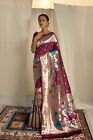 Gorgeous Paithani Silk Saree Blouse Indian Sari For Women Wedding Party Wear