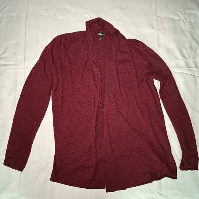 Cárdigan Express para mujer talla grande frente abierto granate ligero Foto 1 de 4