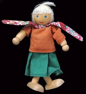 Vtg R R Ryan's Room Wooden Doll Lady 4.5" Tall - Picture 1 of 1