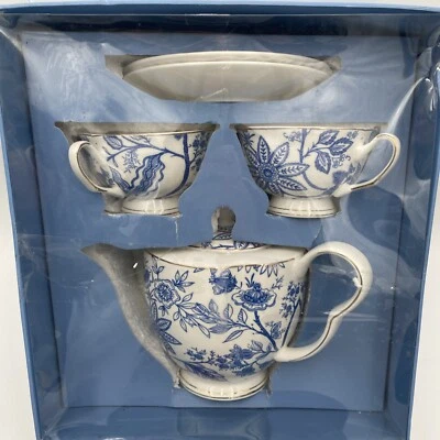 Juego de 6 piezas de té azul y blanco con patrón floral Foto 1 de 4
