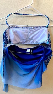 Kenneth Cole KC0EF98 Blue Multi Flower Top Swimsuit Size S $120 #52 - Picture 1 of 4