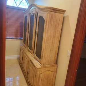 Davis Cabinet Company French China Storage Vintage White Wash Style Solid Wood - Picture 1 of 12