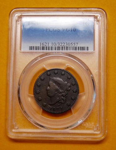 1821 Coronet Large Cent Key Date! Nice Color and Surface Cover