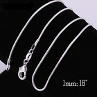Italian 1mm Snake Chain Necklace 18, 20, 24 Or 30 Inch Sterling Silver