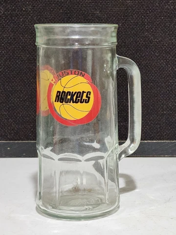 Vintage Houston Rockets Drinking Clear Glass 7" Mug Cover