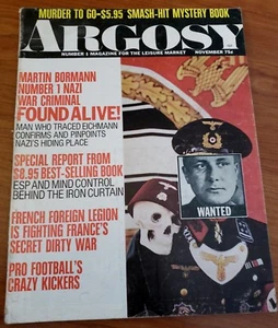 ARGOSY November 1970 Nazi Martin Bormann Lathen Hyde ESP Mind Control - Foto 1 di 9