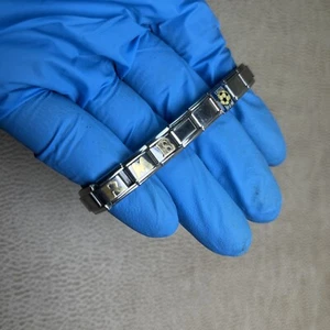 Pulsera Casa D' Oro vintage de acero inoxidable con dije - Imagen 1 de 12