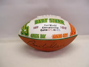 Bart Starr Signed Wilson Painted Panel Football 1967 World Championship Game WOW - Picture 1 of 6