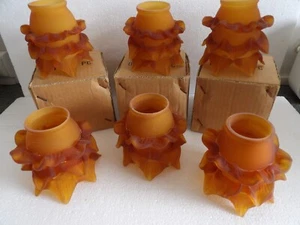 LOT de 6 TULIPES en VERRE Ambre Forme Fleur. Neuf - Bild 1 von 4