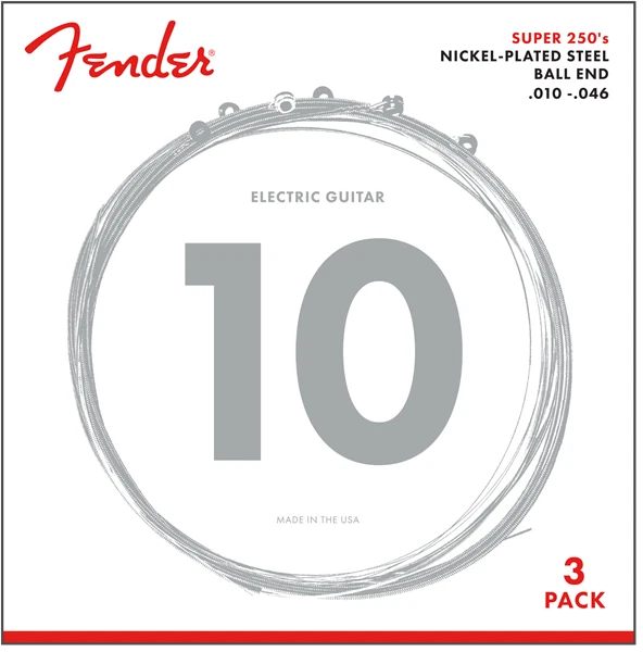 3-PACK Fender Super 250R NPS Electric Guitar Strings Set - REGULAR 10-46 GUAGE - Image 1 of 1