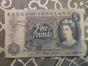 1963 FIVE POUNDS NOTE CIRCULATED W15 656819 UK POWERSELLER FREE P&P - Picture 1 of 6