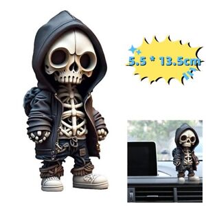 New Cool Halloween Decor Skeleton Figurine Collectible for Car Home Office Party